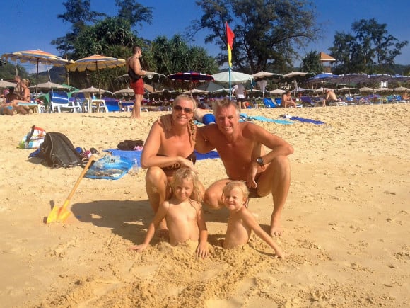 Monika, jag, Wilda och Towe på Thailandsresa.